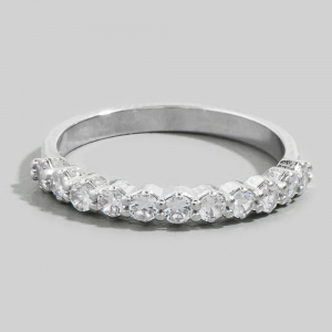 Gold Dipped Cz Half Eternity Band Ring
