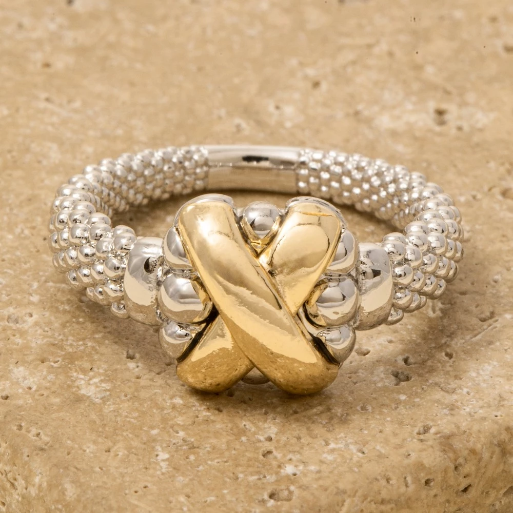 Gold Dipped Two Tone X Ring