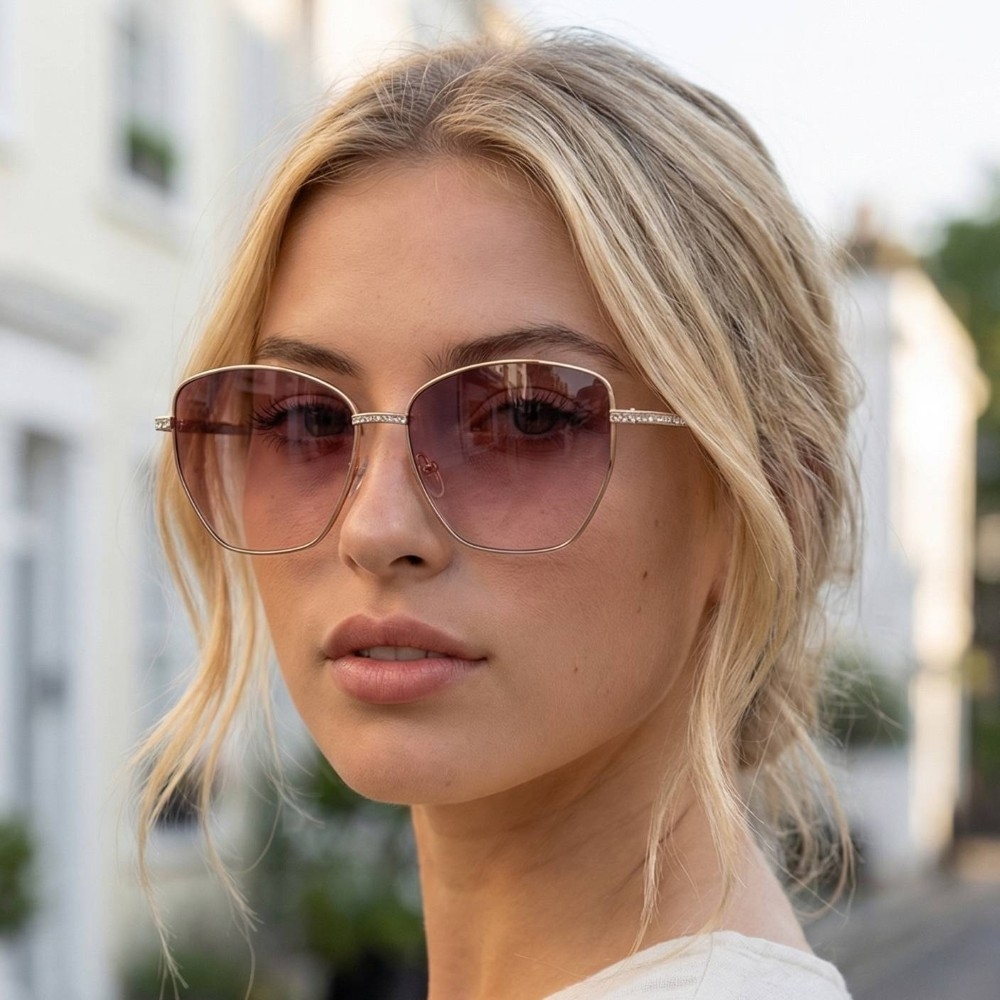 Rhinestone Accent Square Sunglasses Set