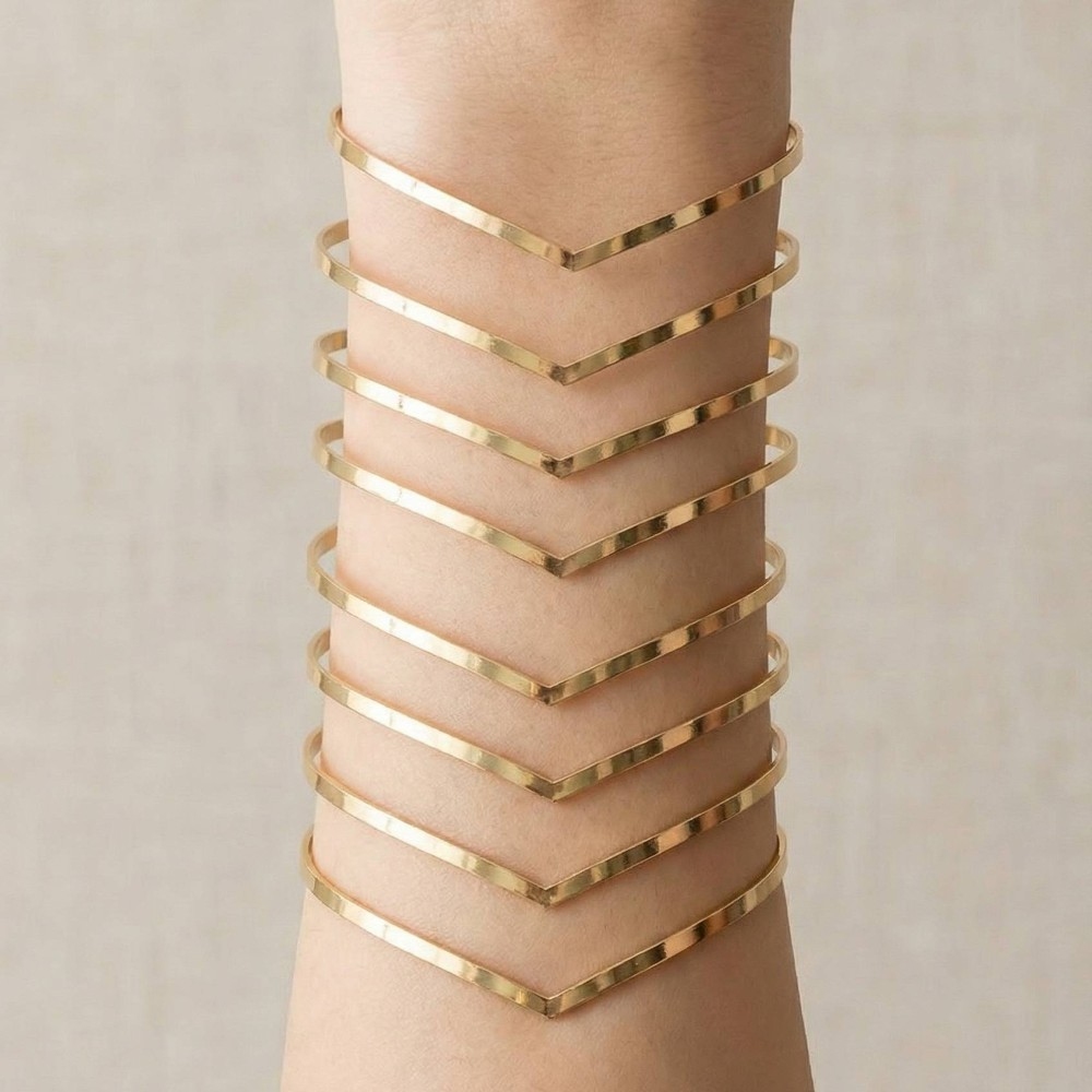 Metallic Arrow Long Cuff Bracelet