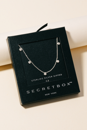 Secret Box Gold Dipped Cz Disc Charms Necklace