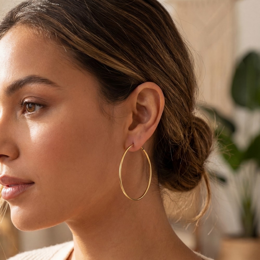 Secret Box Gold Dipped Thin Hoop Earrings