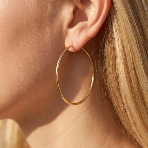 14K Gold Dipped Classic Circle Hoop Earrings