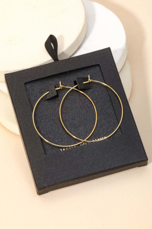 Secret Box Gold Dipped Thin Hoop Earrings