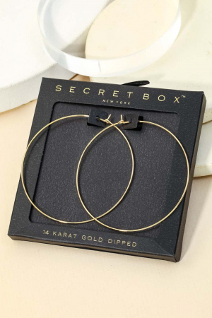 Secret Box 60Mm Wire Hoop Earrings