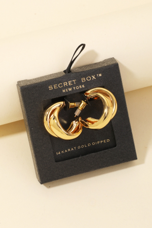 Secret Box Layered Beveled Hoop Earrings