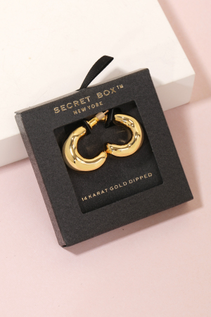 Gold Dipped Wide Tube Hoop Earrings