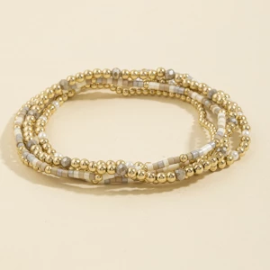 Pearl Accent Beaded Stretch Bracelet Set