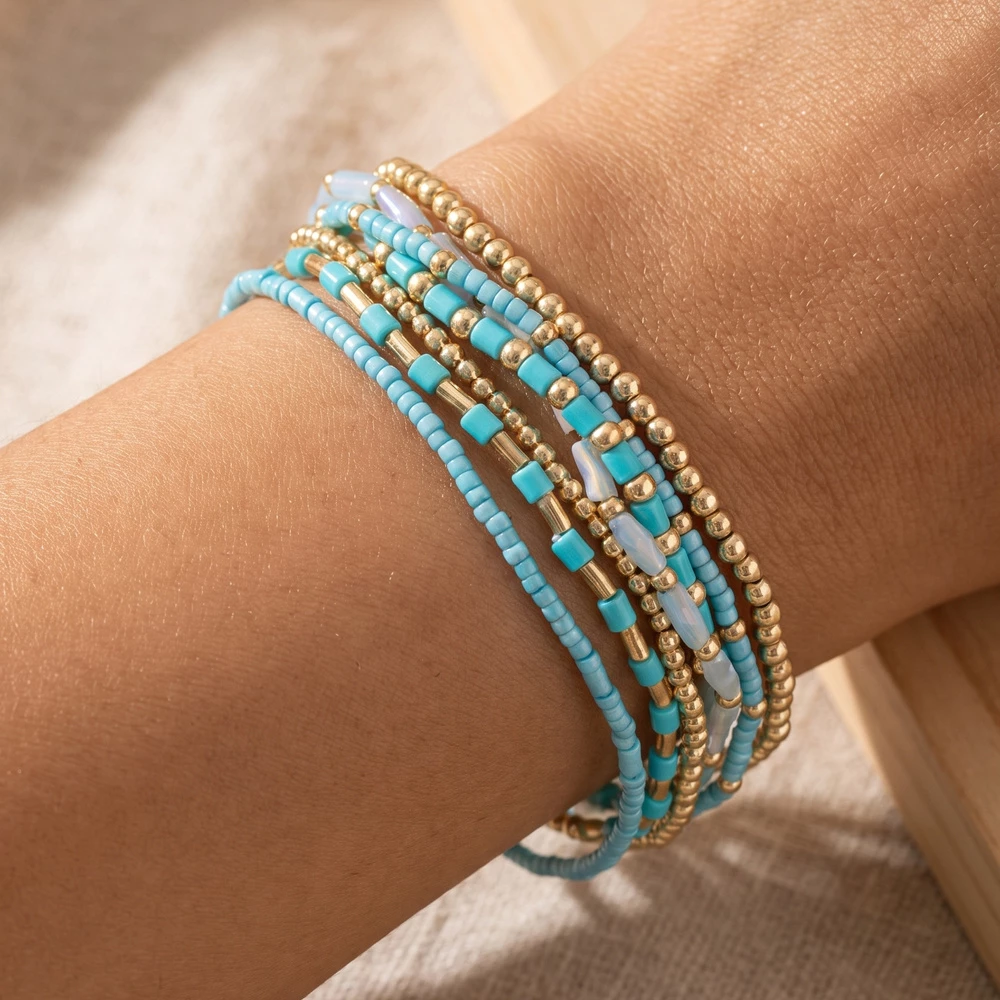 Beaded Heishi Stretch Bracelet Stack