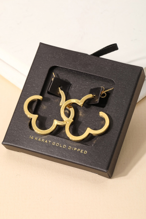 Gold Dipped Clover Hoop Earrings