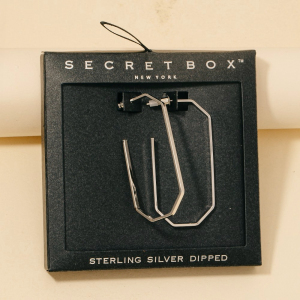 Secret Box Gold Dipped Long Oval Hoop Earrings