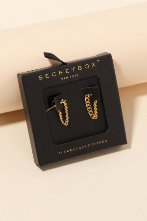Secret Box Mini Chain Link Thread Earrings