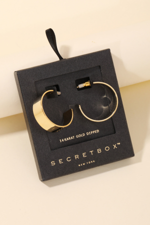 Secret Box Gold Dipped Flat Hoop Earrings