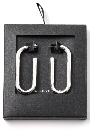 Oval Drop Post Stud Earrings