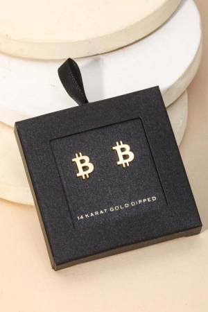 Secret Box Mini Bitcoin Stud Earrings