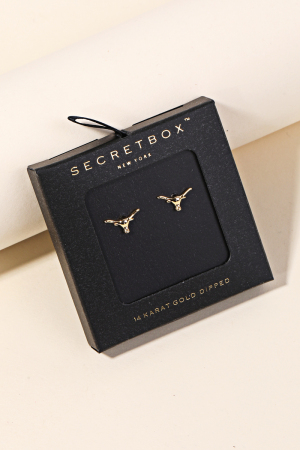 Secret Box Gold Dipped Long Horn Earrings