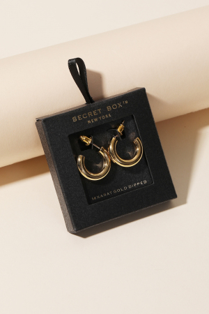 Secret Box Gold Dipped Hoop Earrings