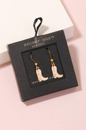 Secret Box Western Cowboy Boot Earrings