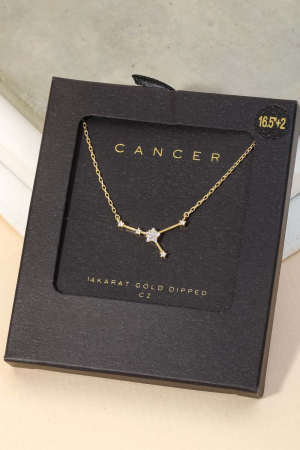 Gold Dipped Secret Box Cancer Constellation Necklace