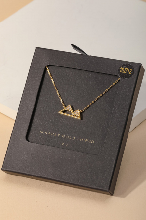 Secret Box Gold Dipped Mountain Pendant Necklace