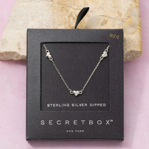 14K Gold Dipped Triple Heart Station Necklace