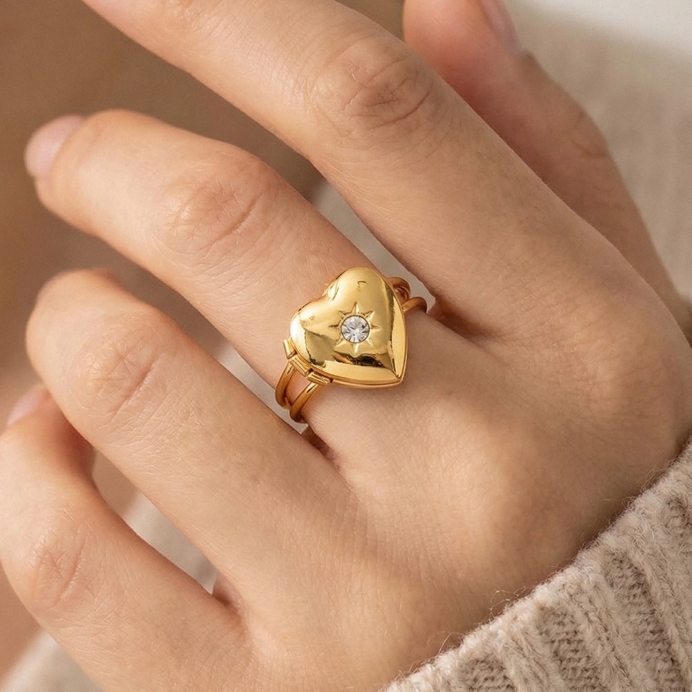 Secret Box Gold Dipped Heart Ring