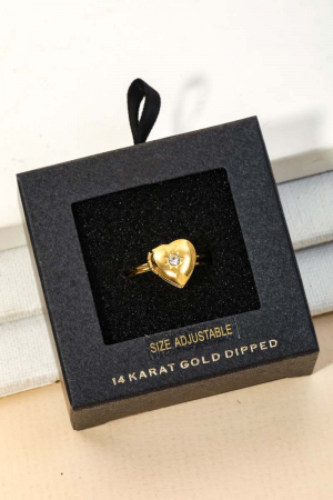 Secret Box Gold Dipped Heart Ring