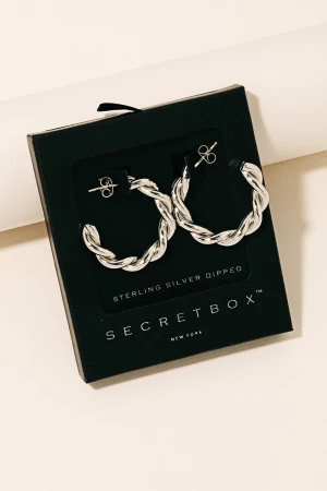 Secret Box Gold Dipped Braided Hoop Earrings