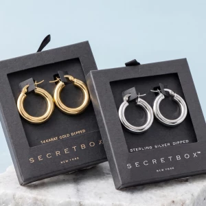 Mini Polished Tube Latch Back Hoop Earrings