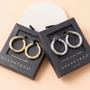 Polished Tube Latch Back Hoop Earrings