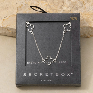 14K Gold Dipped Open Clover Station Necklace