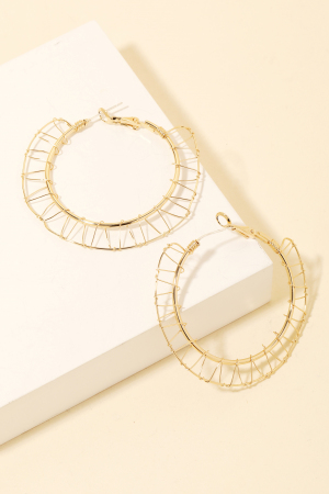 Thin Wire Frame Hoop Earrings