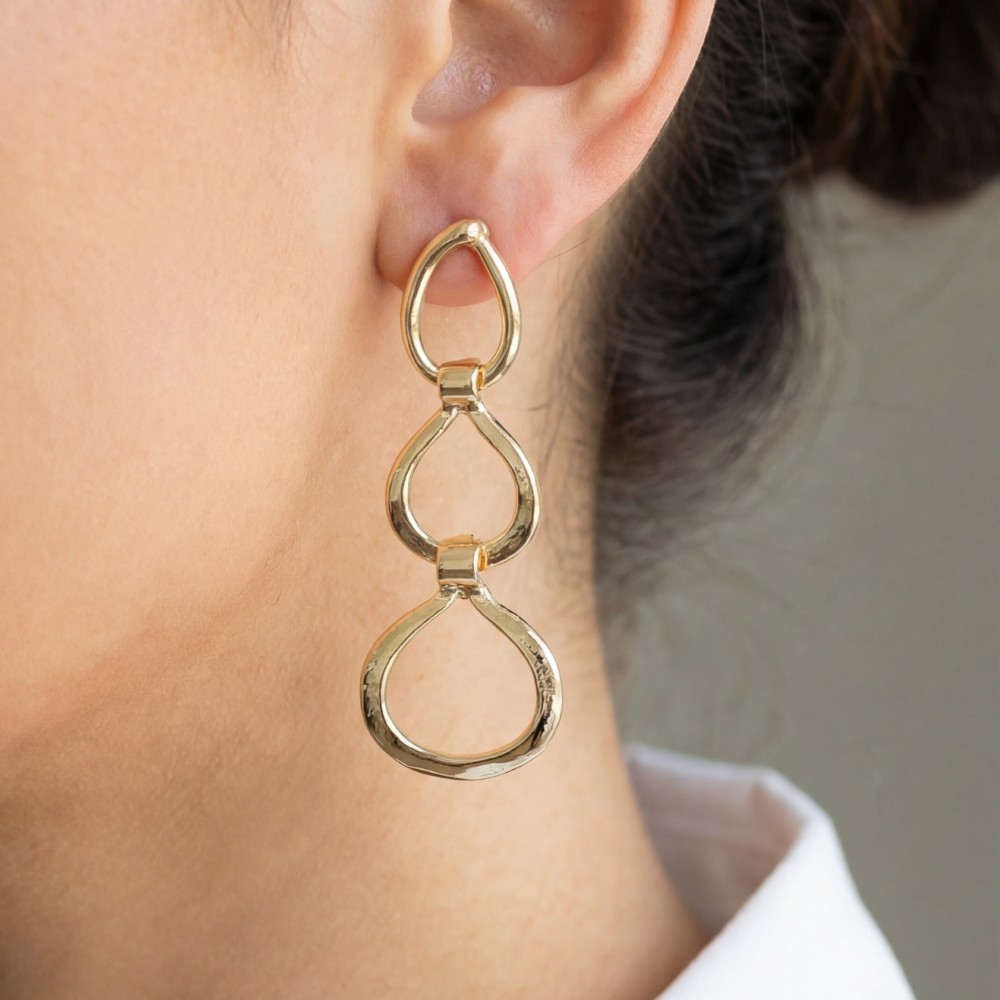 Metallic Tiered Circle Earrings