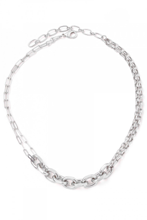 Double Chain Link Lobster Clasp Necklace