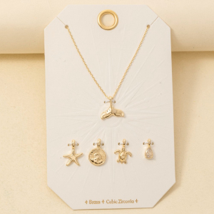 Whale Tail Swappable Pendant Necklace