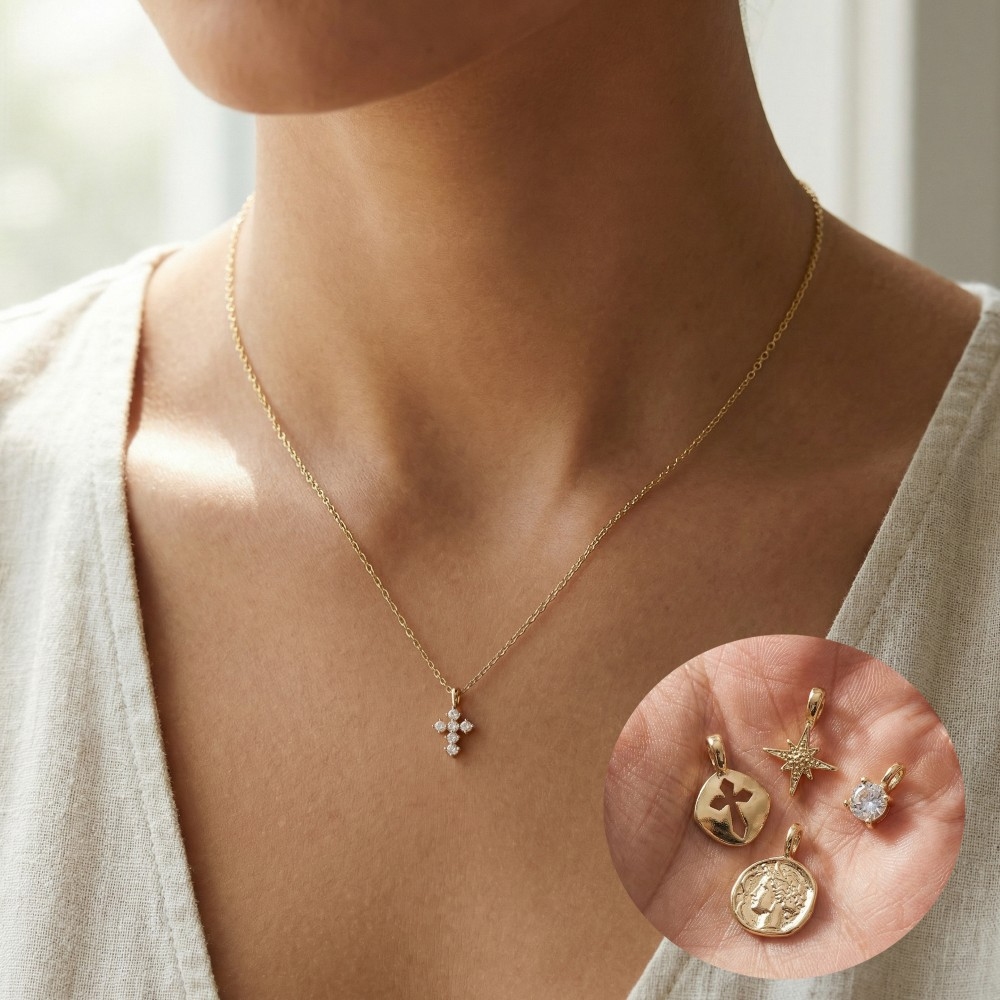 Assorted Five Piece Mixed Pendant Necklace