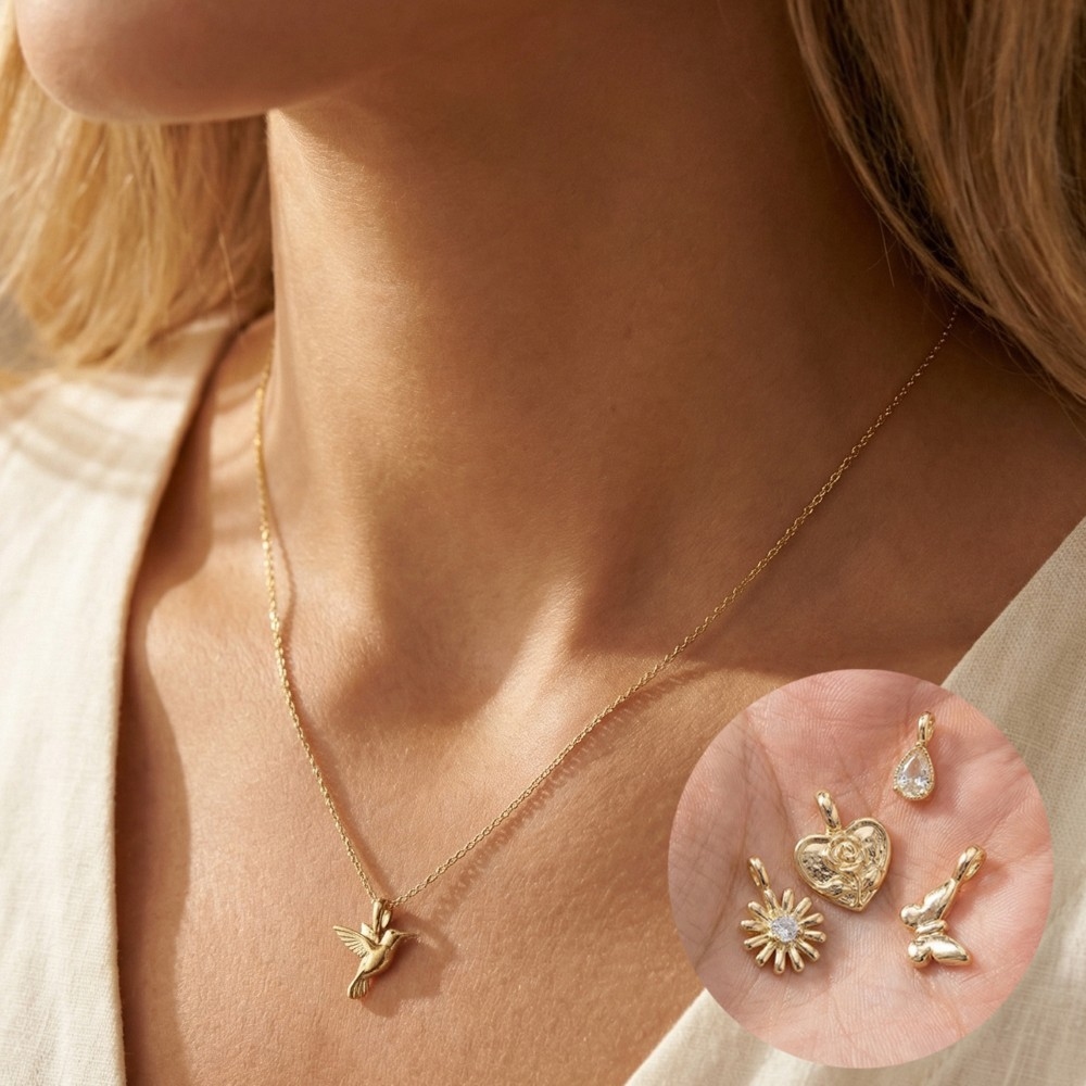 Assorted Interchangeable Charms Pendant Necklace