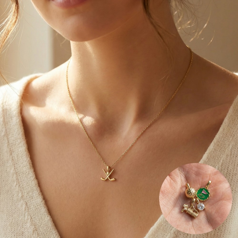 Assorted Five Piece Golf Charms Necklace