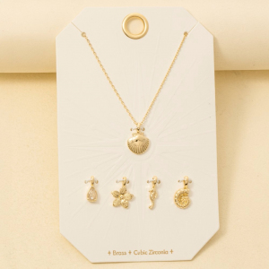 Sea Life Clam Shell Swappable Pendant Necklace