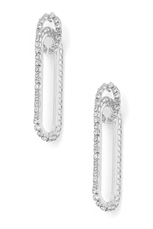 Interlocked Rhinestone Drop Earrings