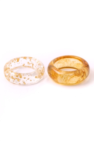 Marble Flakes Resin Ring Set