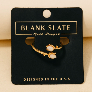 Gold Dipped Rhinestone Tulip Ring