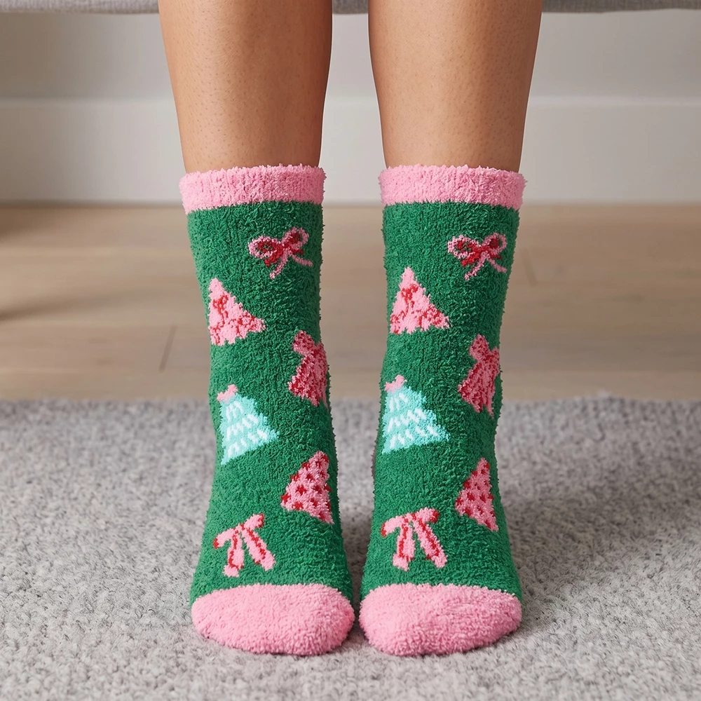 Holiday Gnome And Bows Cozy Socks Set