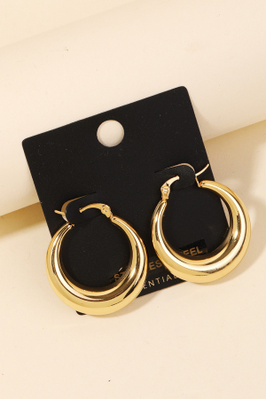 Stainless Steel Latch Hoop Earrings