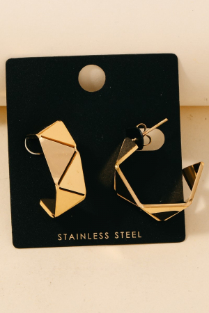 Stainless Steel Geometric Hoop Earrings