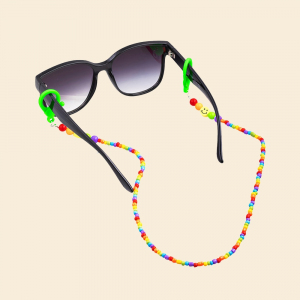 Glasses And Mask Beaded Chain Strap Necklace
