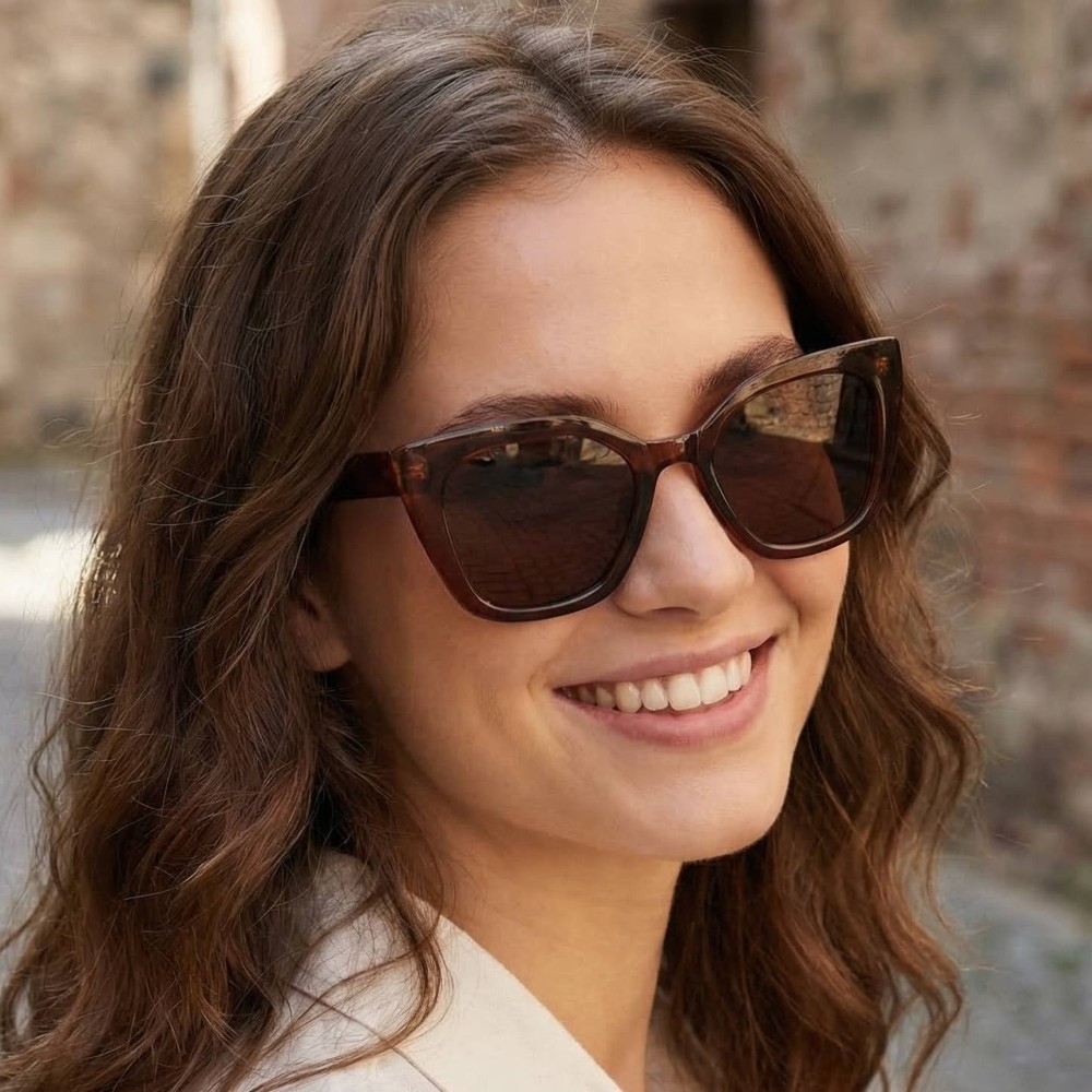 Metallic Accent Cat Eye Sunglasses