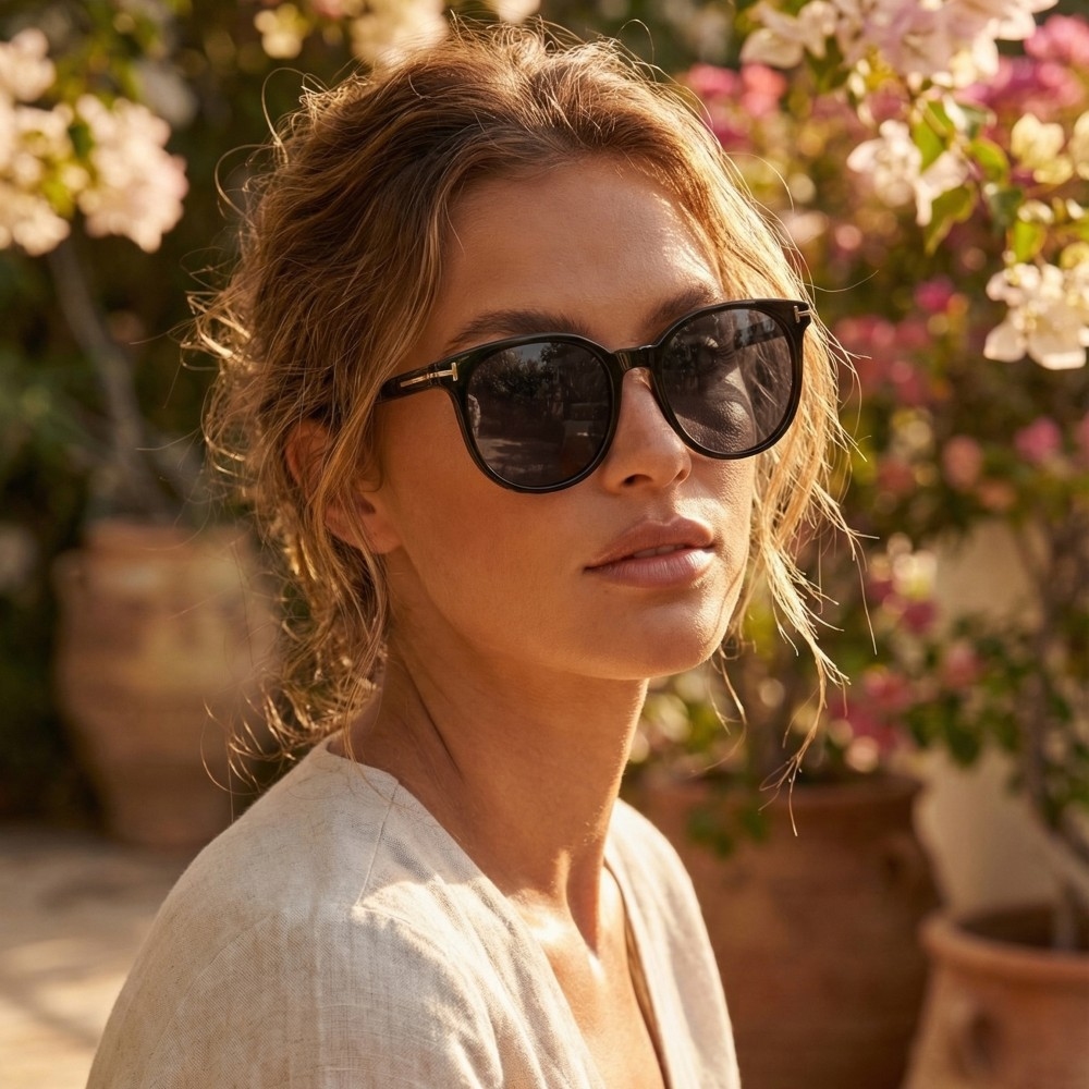 Thin Frame Round Lens Sunglasses