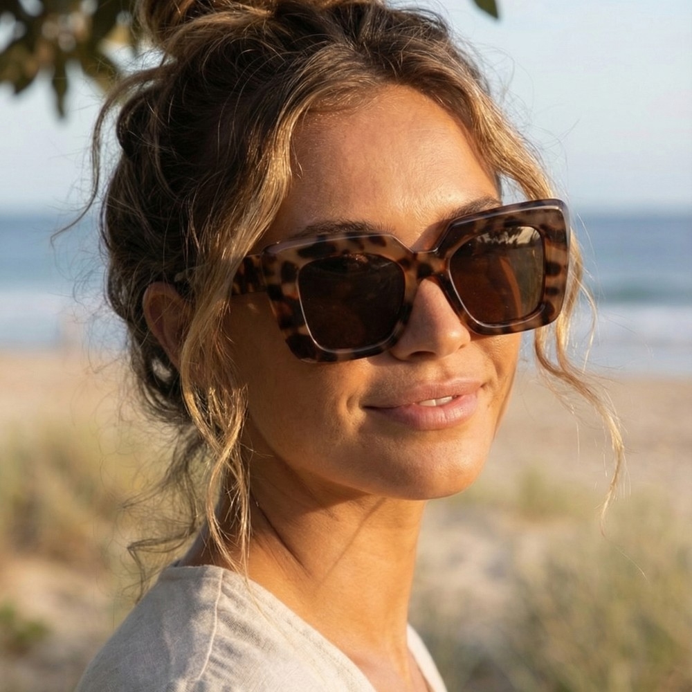 Thick Plastic Frame Cat Eye Sunglasses