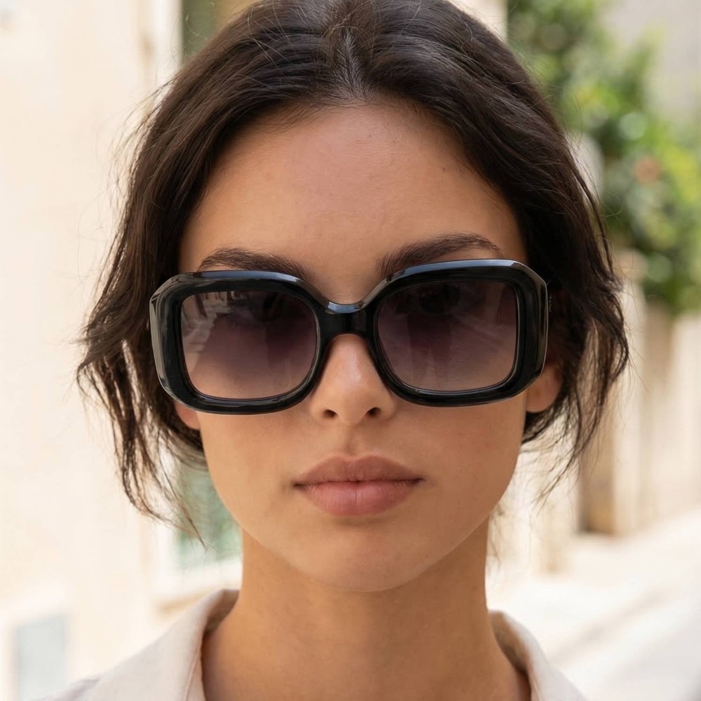 Plastic Frame Rectangle Sunglasses
